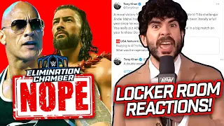 Report: Rock vs. Roman NOT Happening At Elimination Chamber | AEW Roster REACTS To Khan's Tweets