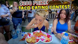 $200 CASH PRIZE TACO EATING CONTEST at Gente Market in Santa Ana, CA!!! #RainaisCrazy
