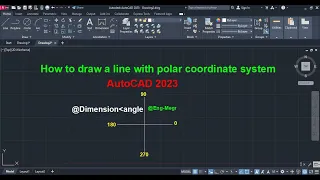 How to draw a line with polar coordinate system in AutoCAD 2023