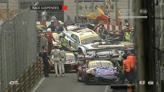 歴史に残る大クラッシュの瞬間　FIA GT World Cup 2017. Qualification Race Macau Grand Prix. Start | Huge Pile Up