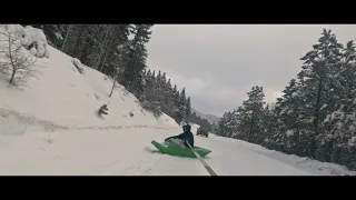 Snow Kayaking with Horsepower