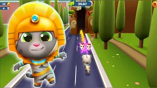 Talking Tom Gold Run _ Mummy Tom Runs And Fights Raccoons in Flying World _ iPad Game