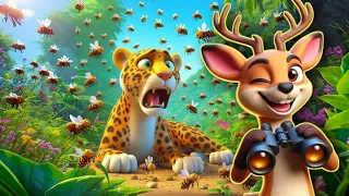 Clever deer and leopard || Chalak hiran aur Cheetah || hindi moral stories for kids || hiran story