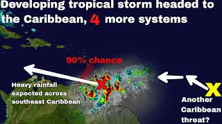 Caribbean impacts expected today from developing tropical wave • 4 more systems