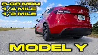 0-60 in? * FIRST Full Tesla Model Y Performance Testing * 1/4 Mile, 1/2 Mile