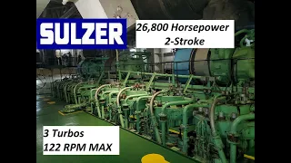 Huge Antique Sulzer Ship Engine Room Tour High Definition 4K