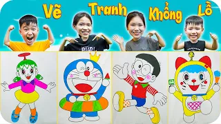 Tô Tranh Khổng Lồ Theo Nhân Vật Doraemon, Nobita, Xuka, Doremi ♥ Min Min TV Minh Khoa
