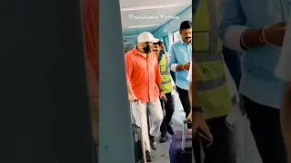 mohanlal mass entry | Trivandrum international airport |