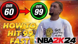 *NEW* BEST FASTEST METHOD TO HIT 99 OVERALL IN NBA 2K24! HOW TO HIT 99 OVERALL IN ONE DAY ON 2K24!