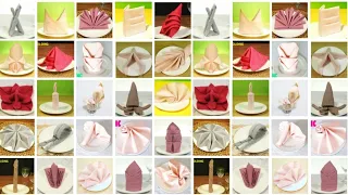 35 STANDING DESIGN TABLE NAPKIN FOLDING