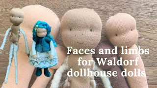 Eyes and limbs for Waldorf dollhouse dolls, tutorial.