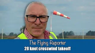 28 knot crosswind take off - PA28 - The Flying Reporter