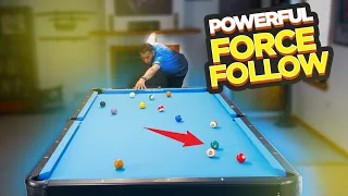 How to Shoot a Force Follow in Pool - (Pool Lessons)
