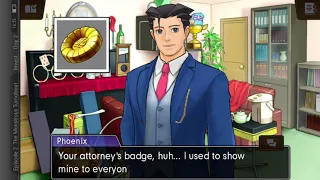 Ace attorney - Flexing the badge to the man himself