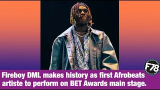 Singer, Fireboy DML makes history as first Afrobeat artiste to perform on BET Awards main stage