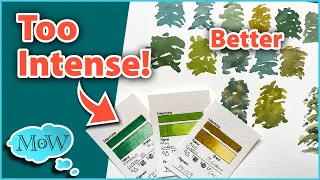 3 Great Ways to Mute and Control Intense Greens for More Interesting Watercolor Foliage.