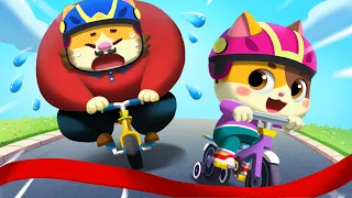 Bike Race with Daddy | Safety Tips for Kids | Nursery Rhymes & Kids Songs | Mimi and Daddy