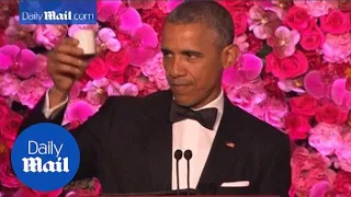 Obama leads a sake toast for Japanese PM at State Dinner - Daily Mail