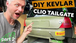 DIY Kevlar TAILGATE for my Clio. Building the fastest maybe lightest clio. part 2