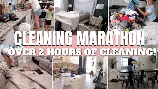 EXTREME CLEAN WITH ME MARATHON | OVER 2 HOURS OF CLEANING MOTIVATION | WHOLE HOUSE CLEAN WITH ME .