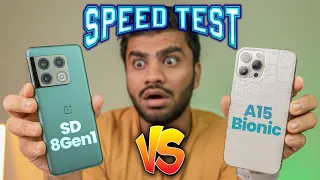OnePlus 10 Pro vs iPhone 13 Pro Max (SD 8Gen1 vs A15 Bionic) Speed Test Comparison - wow 1+😍