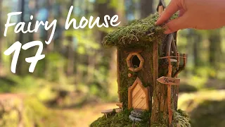 DIY birdhouse to fairy house modification with natural materials