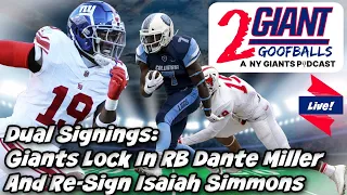 Dual Signings: Giants Lock In RB Dante Miller and Re-Sign Isaiah Simmons