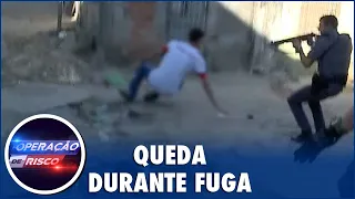 Suspeito escorrega durante fuga e acaba sendo preso