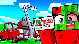 Melon Went To DRIVING SCHOOL in Minecraft