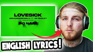 ENGLISH LYRICS - LOVE SICK : Sidhu Moose Wala | AR Paisley | Mxrci (TRIBUTE REACTION)