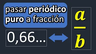 Pasar número decimal periódico puro a fracción