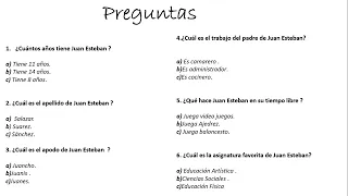 Practicar la comprensión auditiva en Español / Prueba 1 Práctica de comprensión auditiva