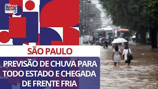 SP: previsão de chuva para todo estado e chegada de frente fria altera os termômetros