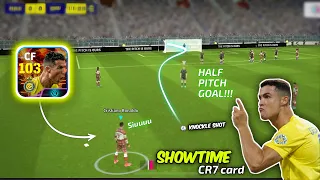 OMG 🥶 i scored half pitch freekick with first ever C.Ronaldo showtime card Efootball 2024 mobile