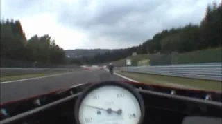 MV Agusta 350 twin onboard fast lap at 2005 Bikers' Classics Spa-Francorchamps event, FAIL