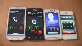 Incoming call&Outgoing call at the Same Time Samsung S2 plus+S3+Sony Xperia X10+4s
