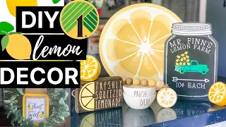 DIY Dollar Tree Lemon Decor 🍋 Lemon Decor Crafts 2023 | How to paint a lemon slice tutorial!