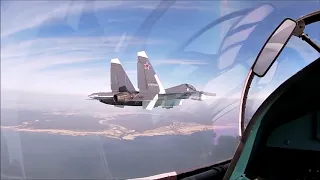 Russian Navy Su-30SM training over the Baltic Sea