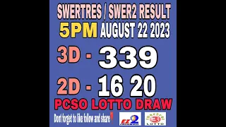 SWERTRES/EZ2 RESULT AUGUST 22 2023 5PM