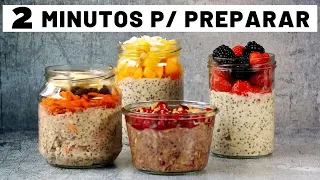 Café da manhã ou lanche saudável e rápido vegano/aveia adormecida/overnight oats