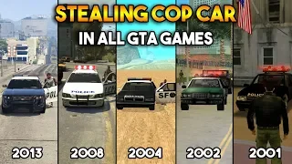 GTA : STEALING COP CAR IN ALL GTA GAMES !