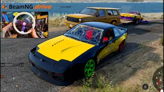 BeamNG ONLINE - Jump Drifting OVER Friends On DRIFT ISLAND Pt2!!