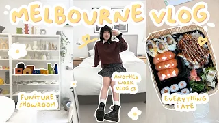 melbourne vlog | what i eat in a day office edition, my makeup routine, furniture shopping + more 🤍✨