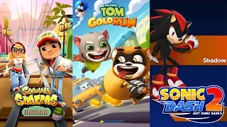 Talking Tom Gold Run vs Sonic Dash 2 Sonic Boom vs Subway Surfers Havana game for kids