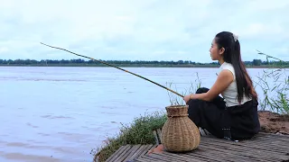 Fishing fresh fish in river in my homeland - Healthy food