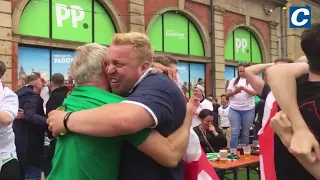 Euro 2020 England v Germany: Fans in Newcastle react to England's goal against Germany