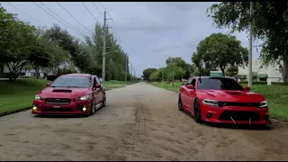 400WHP Subaru WRX vs Dodge Charger Scatpack drag races