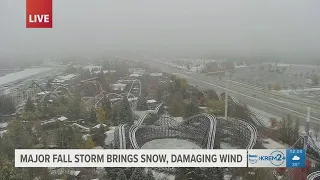 Wind and rain move in after early morning snow in Spokane, Inland Northwest