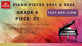 ABRSM 2021 & 2022 Piano Grade 4 C1 Teasing Song - Bartok