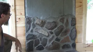 HOW I BUILT a NATURAL STONE HEARTH For The Off Grid Cabin (Part 2)